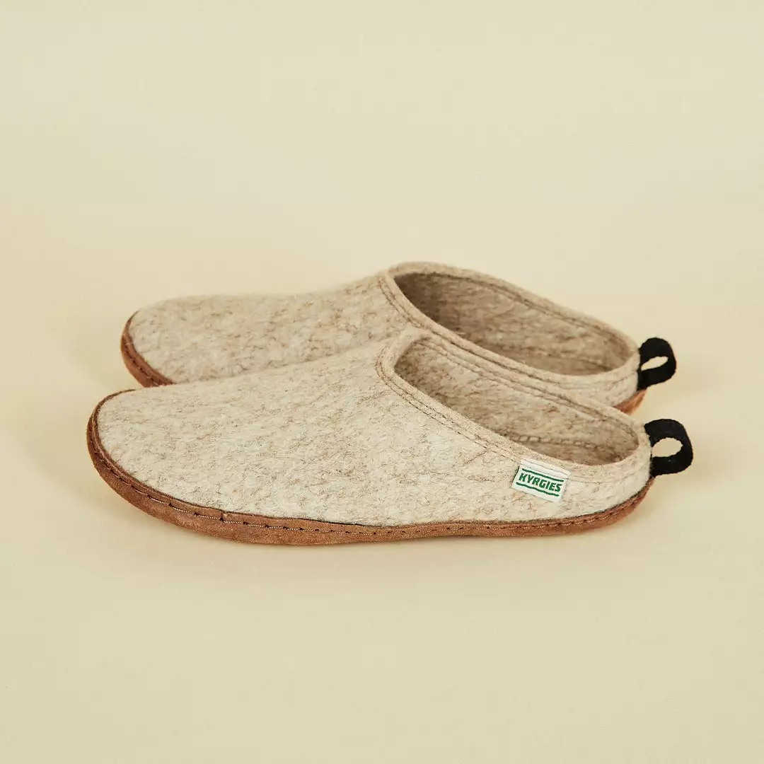 Kyrgies Women's Wool Slipper Slides - Oatmeal 4 Kyrgies Women's Wool Slipper Slides - Oatmeal