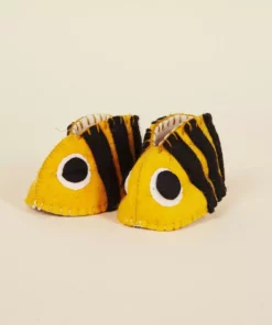 Silk Road Bazaar Wool Baby Booties - Bumblebee Kids' + Baby