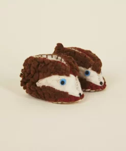 Silk Road Bazaar Wool Baby Booties - Hedgehog