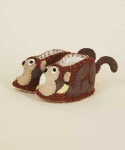 Silk Road Bazaar Kids' + Baby Wool Baby Booties - Monkey