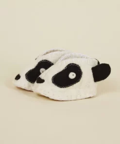 Silk Road Bazaar Wool Baby Booties - Panda
