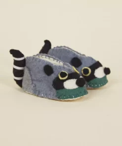 Silk Road Bazaar Kids' + Baby Wool Baby Booties - Raccoon