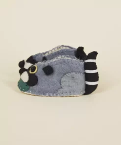 Silk Road Bazaar Kids' + Baby Wool Baby Booties - Raccoon