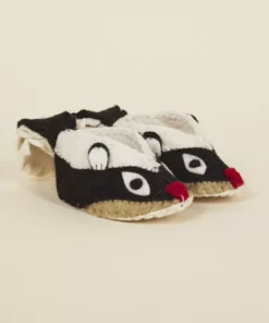 Silk Road Bazaar Wool Baby Booties - Skunk Kids' + Baby