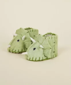 Silk Road Bazaar Wool Baby Booties - Triceratops Dinosaur Best Sellers