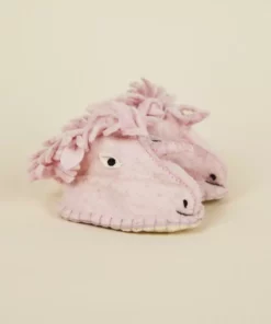 Silk Road Bazaar Wool Baby Booties - Unicorn