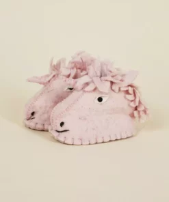 Silk Road Bazaar Wool Baby Booties - Unicorn