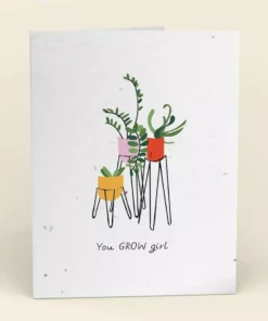Cute Root You Grow Girl Plantable Cards - 10 Pack Greeting Cards
