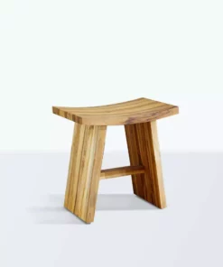 Masaya & Co. Handcrafted Zapatera Teak Shower Stool