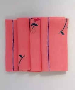 Soil To Studio Kitchen + Dining Zeenat Linen Napkin Set - Flamingo Pink