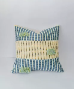 Zuahaza Salento Throw Pillow Cover - Indigo + Seaglass Handcrafted